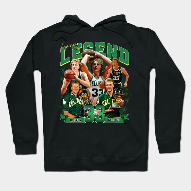 Larry Bird Legend Air Bird Basketball Signature Vintage Retro 80s 90s Bootleg Rap Style Hoodie by CarDE